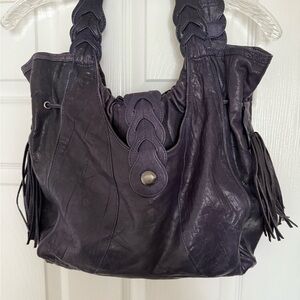 Junior Drake Dark Purple Leather Bag
